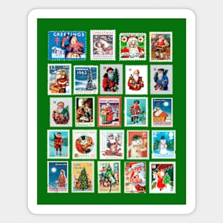 Christmas Commemorative Postage Stamps - Vintage Magnet